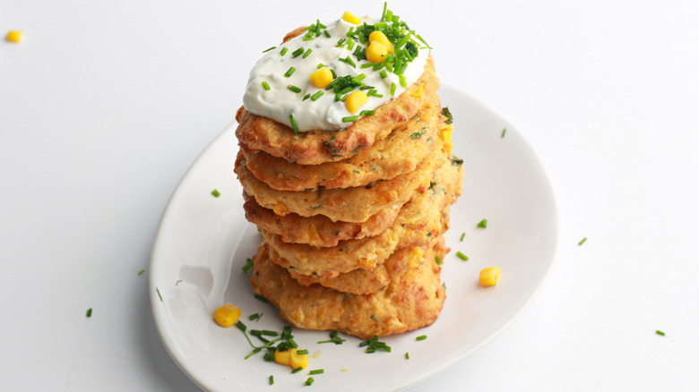 pile of corn fritters