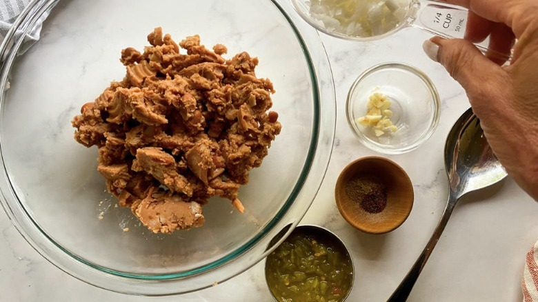 refried beans in a bowl