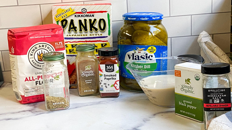 wet and dry ingredients for air fryer pickles