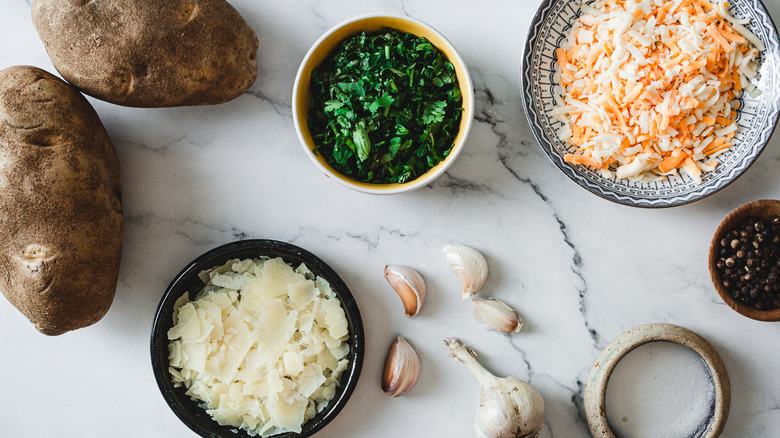 ingredients for garlic Parmesan fries