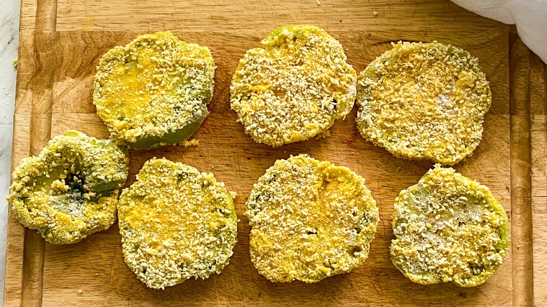 breaded green tomato slices