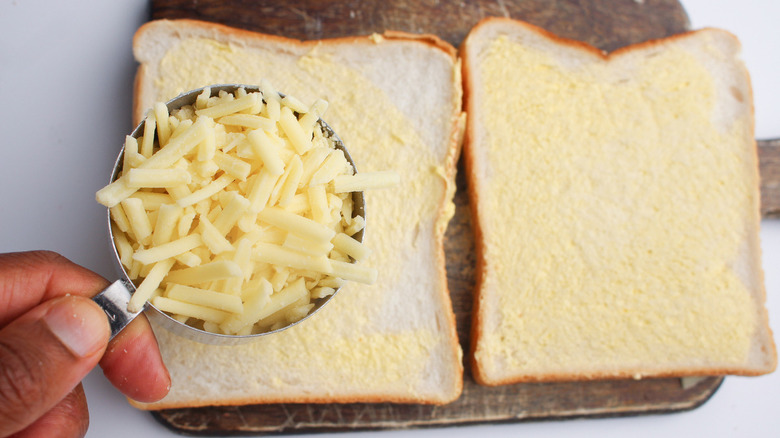 cheese over bread