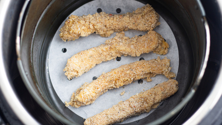 Air Fryer Mozzarella Sticks ready to air fry