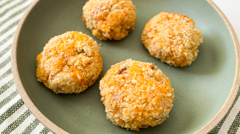 mashed potato balls on plate