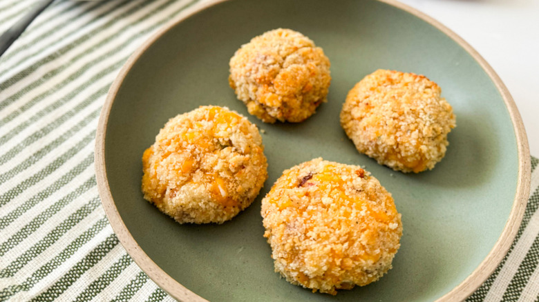 mashed potato balls on plate