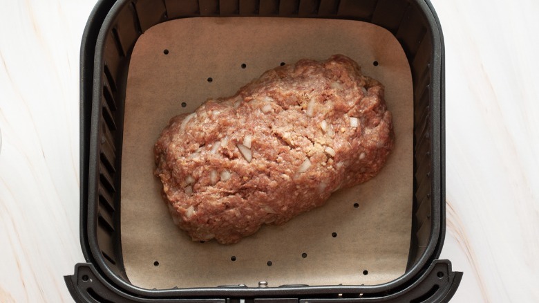 raw meatloaf in air fryer