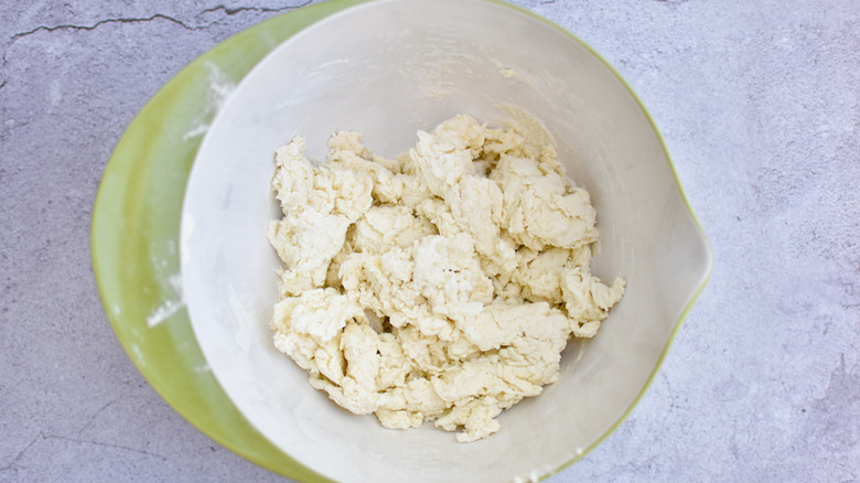 bowl of dough for air fryer mini bagels