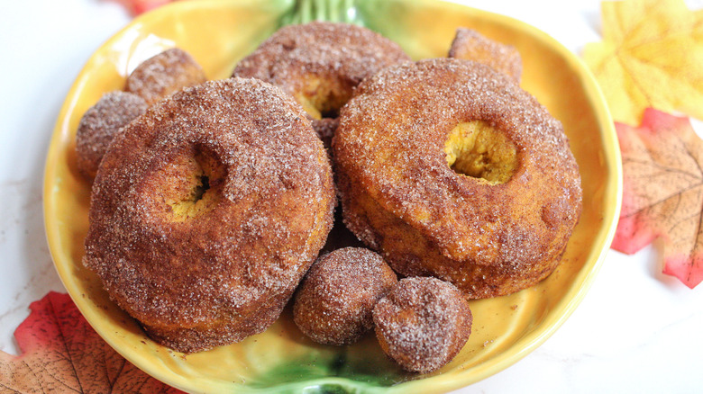 donuts on a plate 