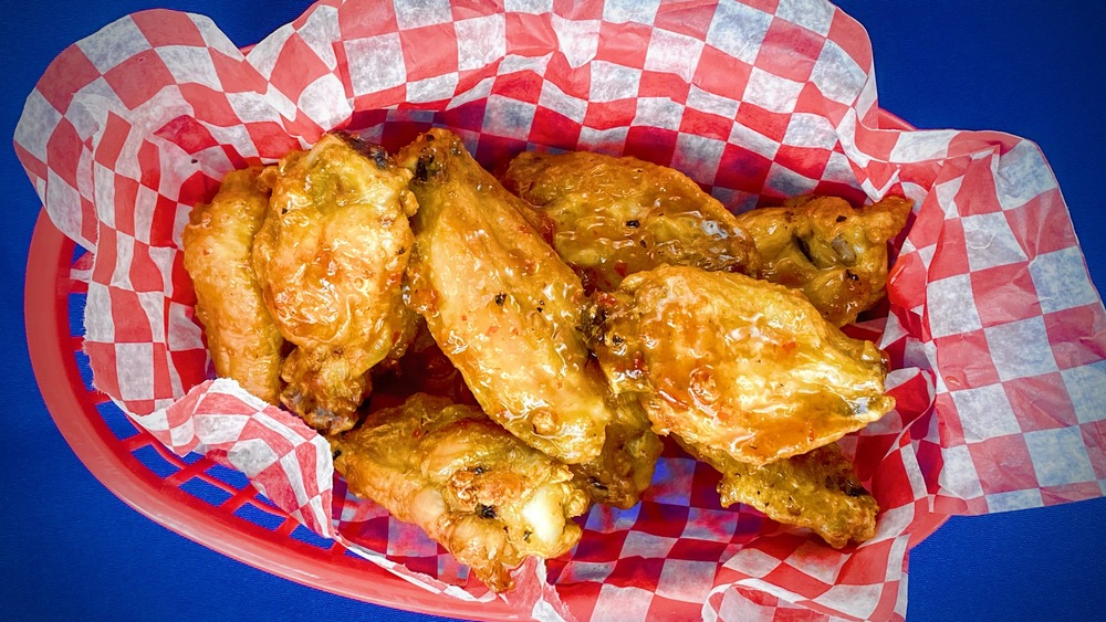 Air fryer sticky chicken wings