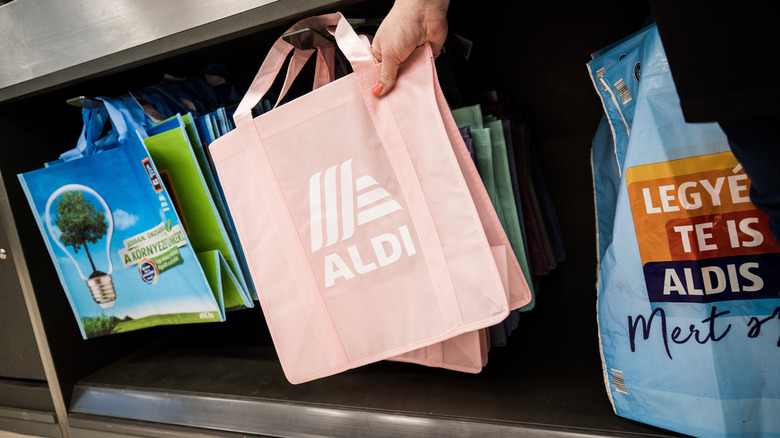 Reusable Aldi bags in store