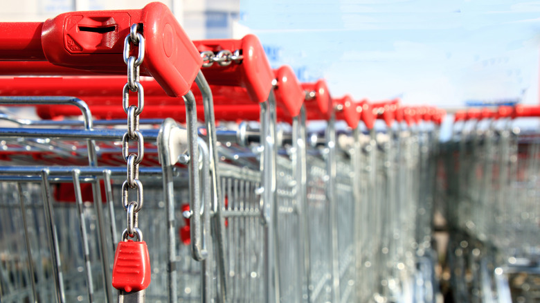 Aldi carts chained together