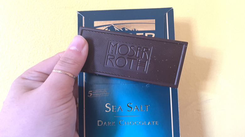 Dark sea salt chocolate bar