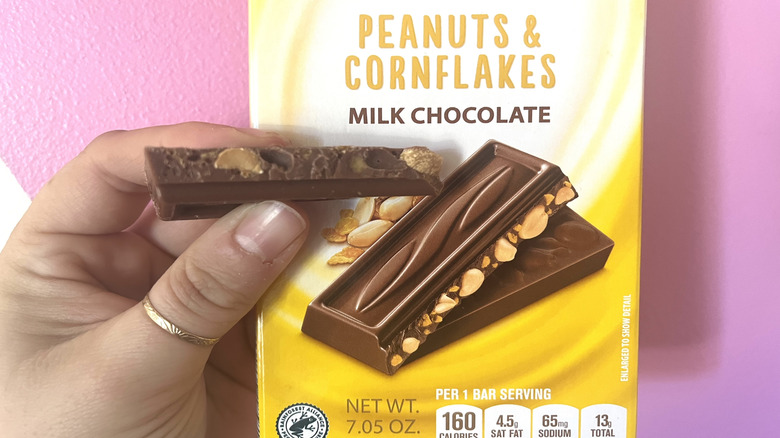 peanuts and cornflakes in chocolate