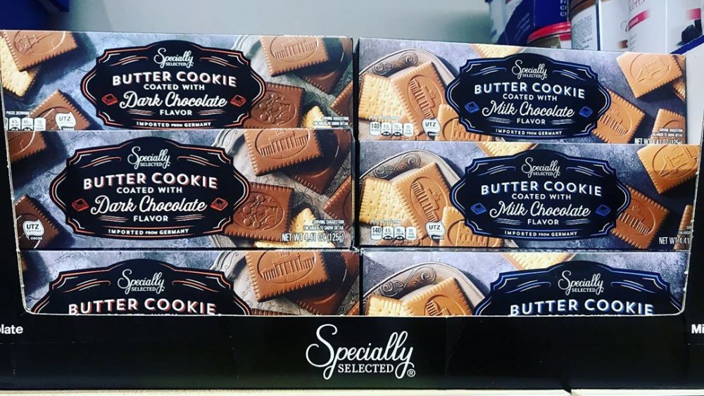 Specially Selected Chocolate Coated Butter Cookies on Aldi shelf