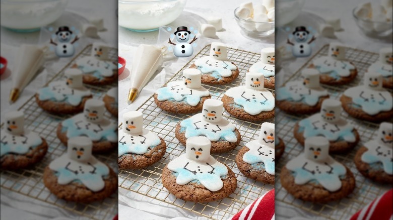 A screenshot of Aldi's snowman cookies from an Instagram video tutorial