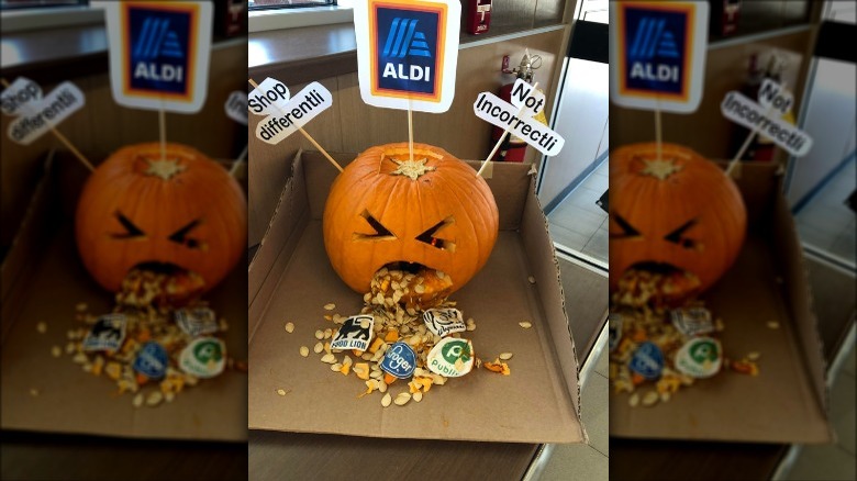 Aldi's carved Halloween pumpkin