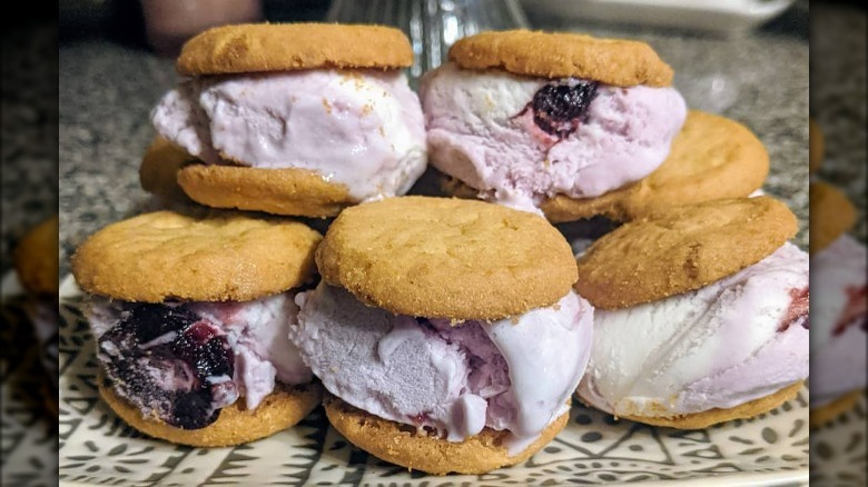 Lemon cookie thins ice cream sandwiches