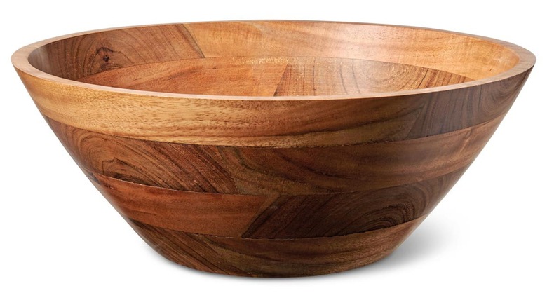 Empty acacia wood bowl