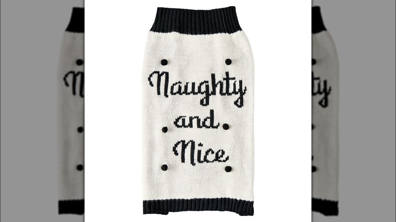 "Naughty and nice" pet sweater