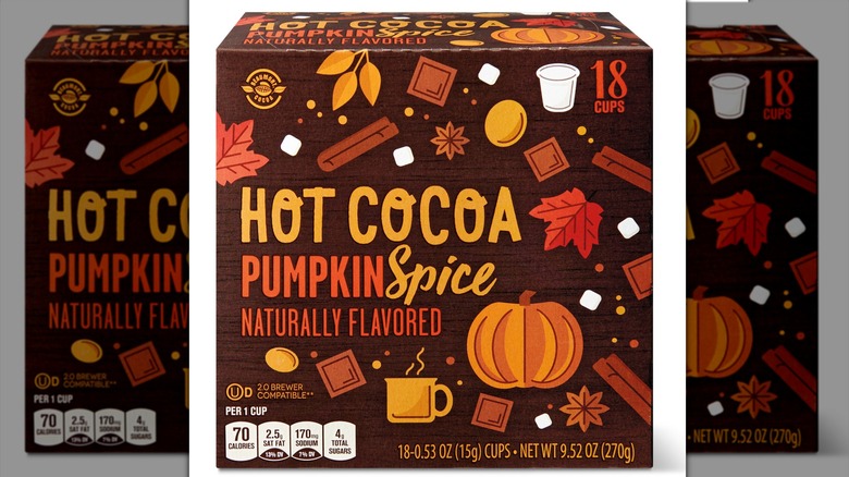 Box of hot cocoa pumpkin spice cups