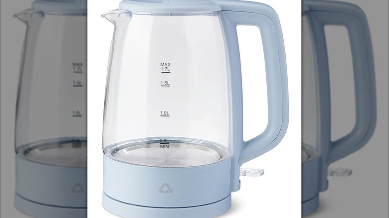 white glass electric kettle