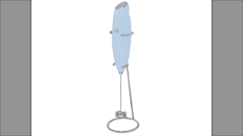 blue handheld frother