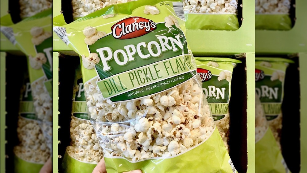 Clancy's pickle popcorn at Aldi