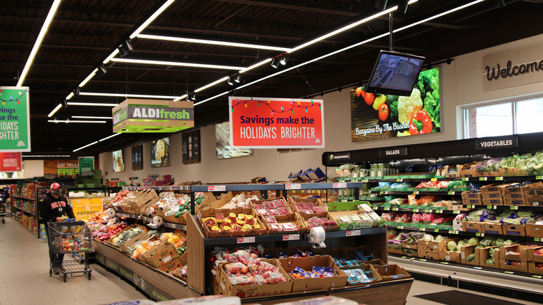 Inside Aldi produce section