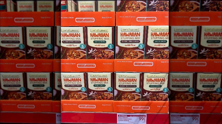 Boxes of Aldi's Hawaiian Stuffing mix