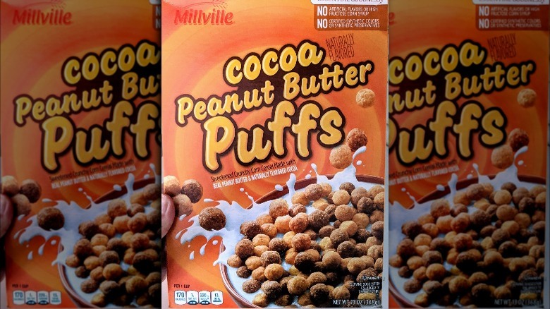 box of Aldi copycat reese's cereal