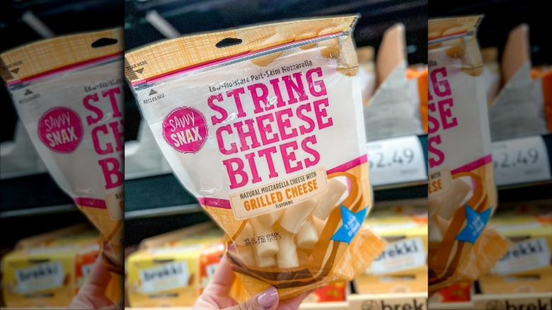 Aldi grilled cheese flavored string cheese bites