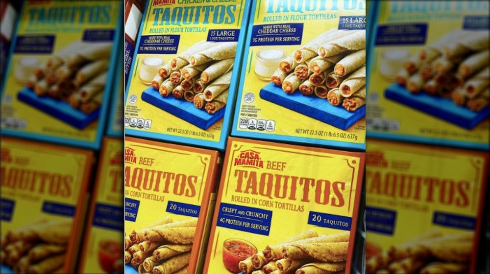 Boxes of Aldi frozen taquitos