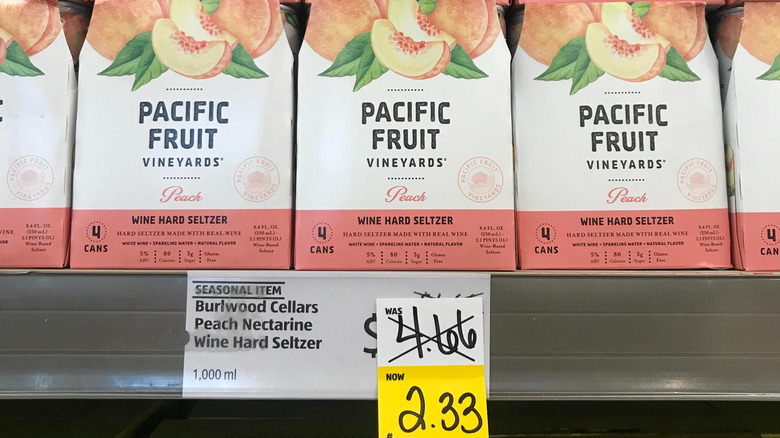 Pacific Fruit Vineyards wine hard seltzer on sale at Aldi