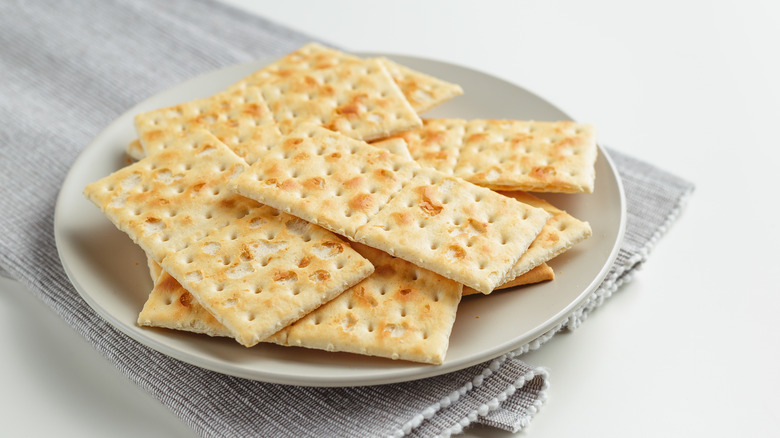 Crackers on a plate