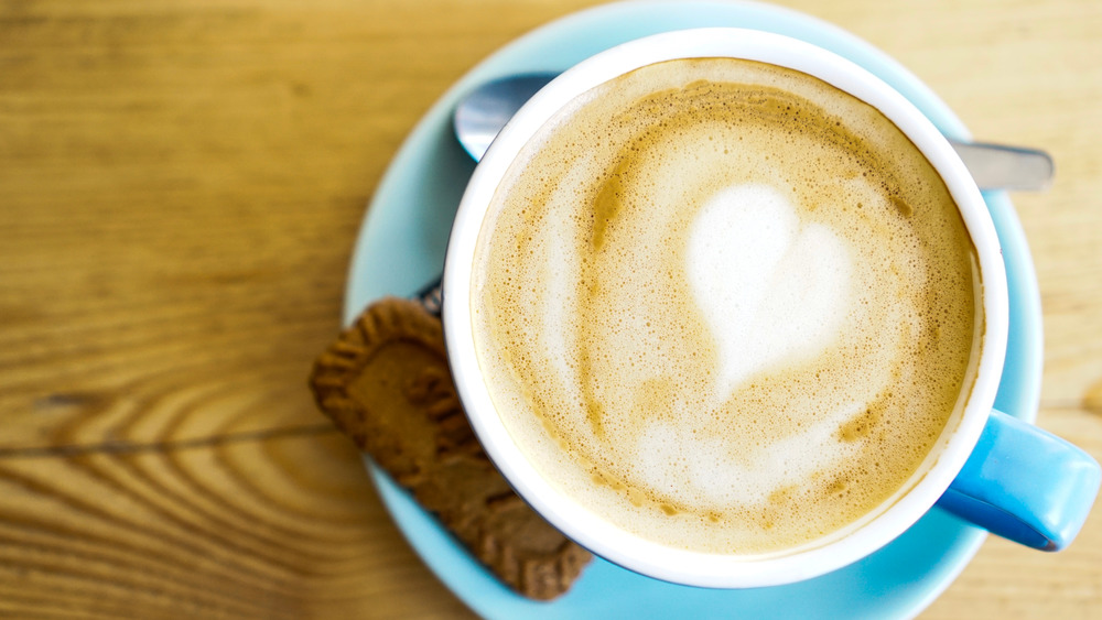 Oatmilk latte on table