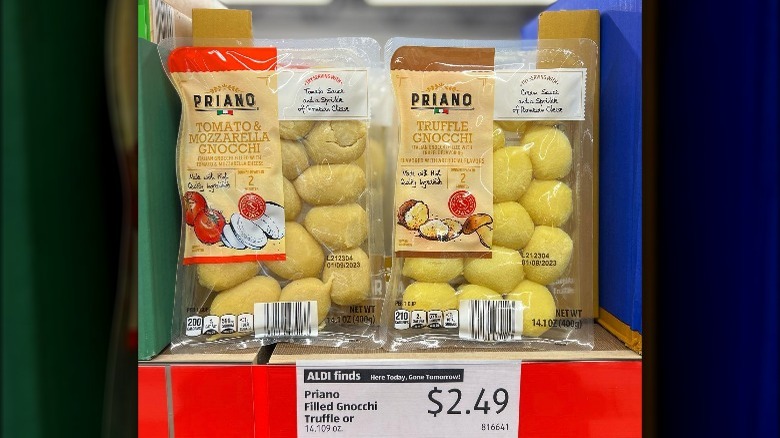 packaged gnocchi on Aldi shelf