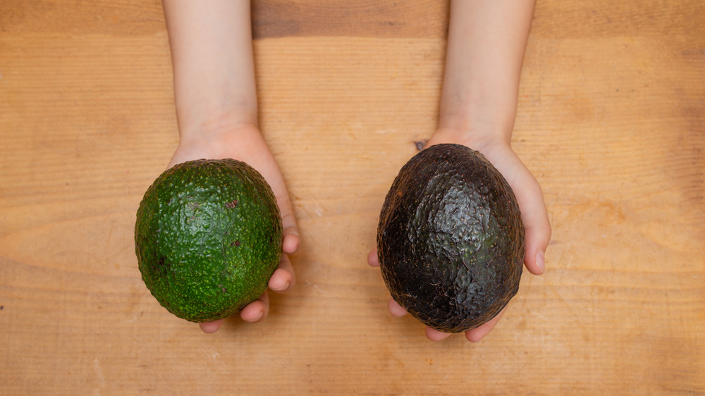 Unripe and over-ripe avocados