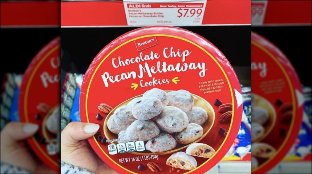 Aldi cookies in a red tin