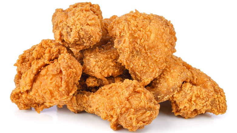 Pile of fried chicken