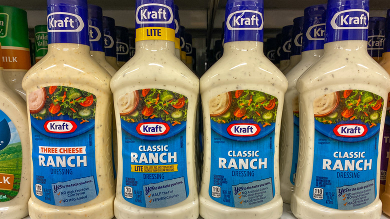 ranch dressing on supermarket shelf