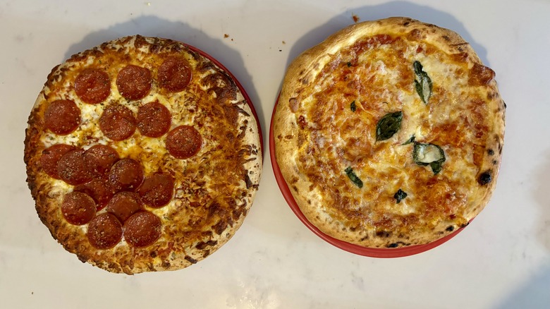 pepperoni pizza and Margherita pizza