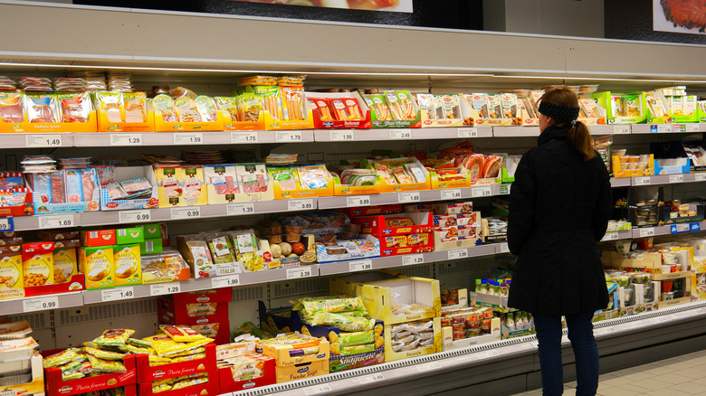 Refrigerated foods section of Aldi