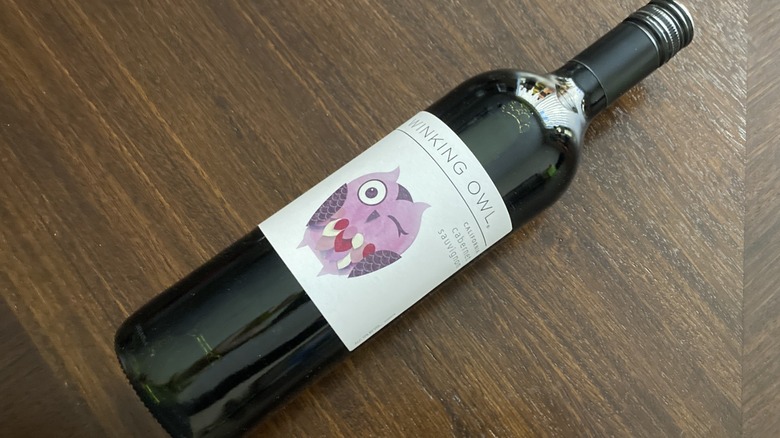 Winking Owl Cabernet Sauvignon in bottle