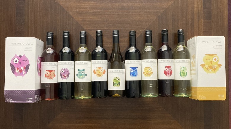 Varied Winking Owl wines from Aldi