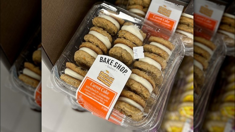 A case of Aldi's carrot cake sandwich cookies