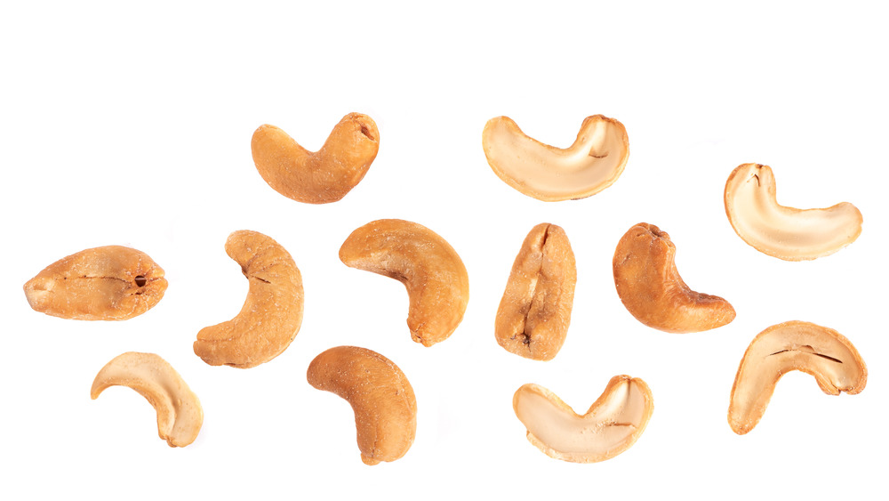 cashews on a white background