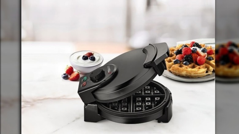 Waffle maker on countertop