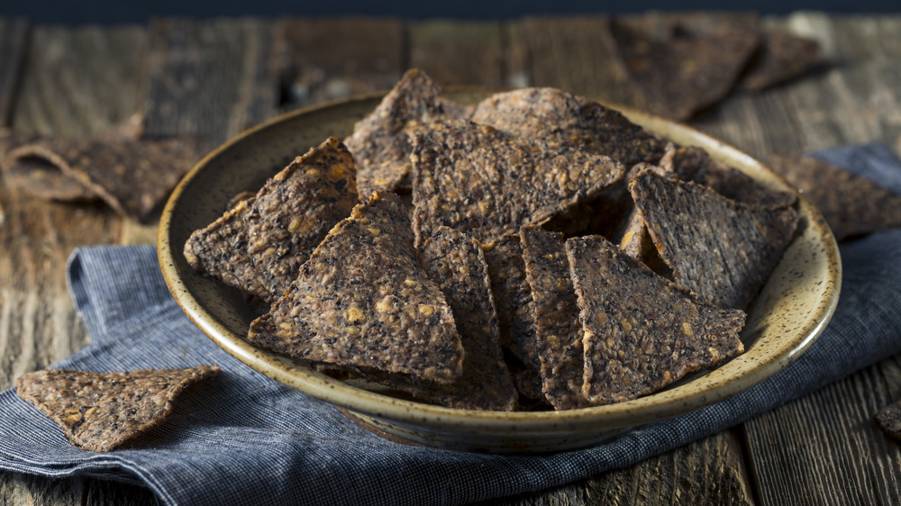 Bowl of blue corn chips