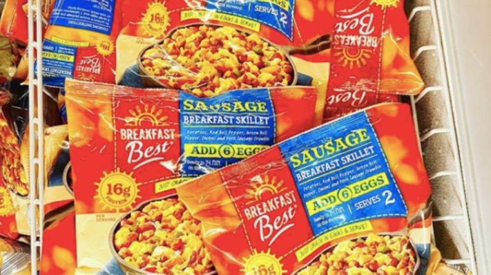 bags of Aldi breakfast skillet for two