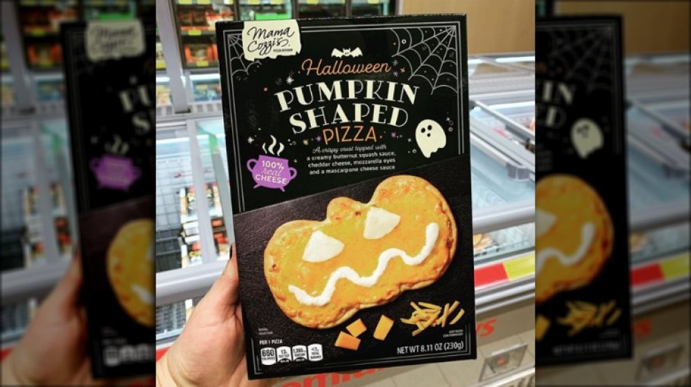 personal pumpkin-shaped pizza from Aldi